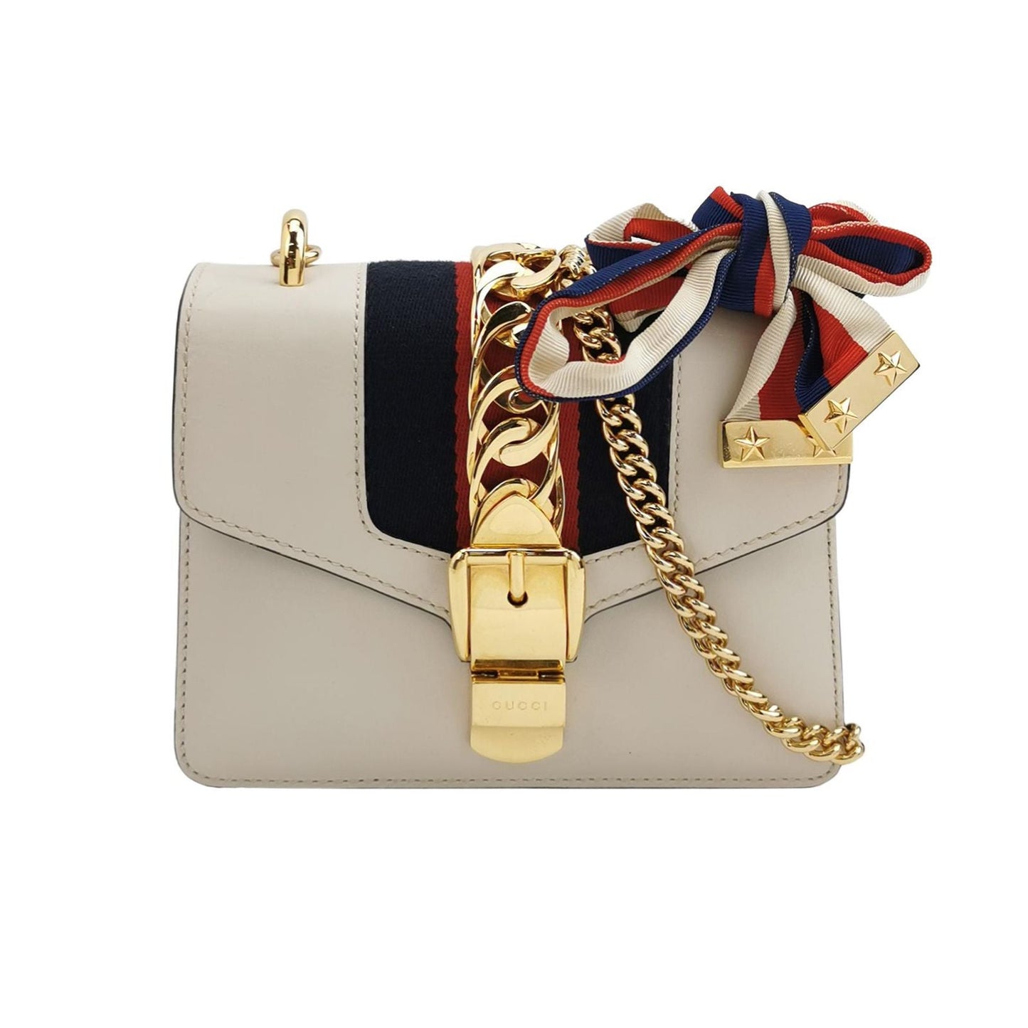 Preloved Gucci Sylvie Mini Leather and Canvas Shoulder Bag 250612781233815