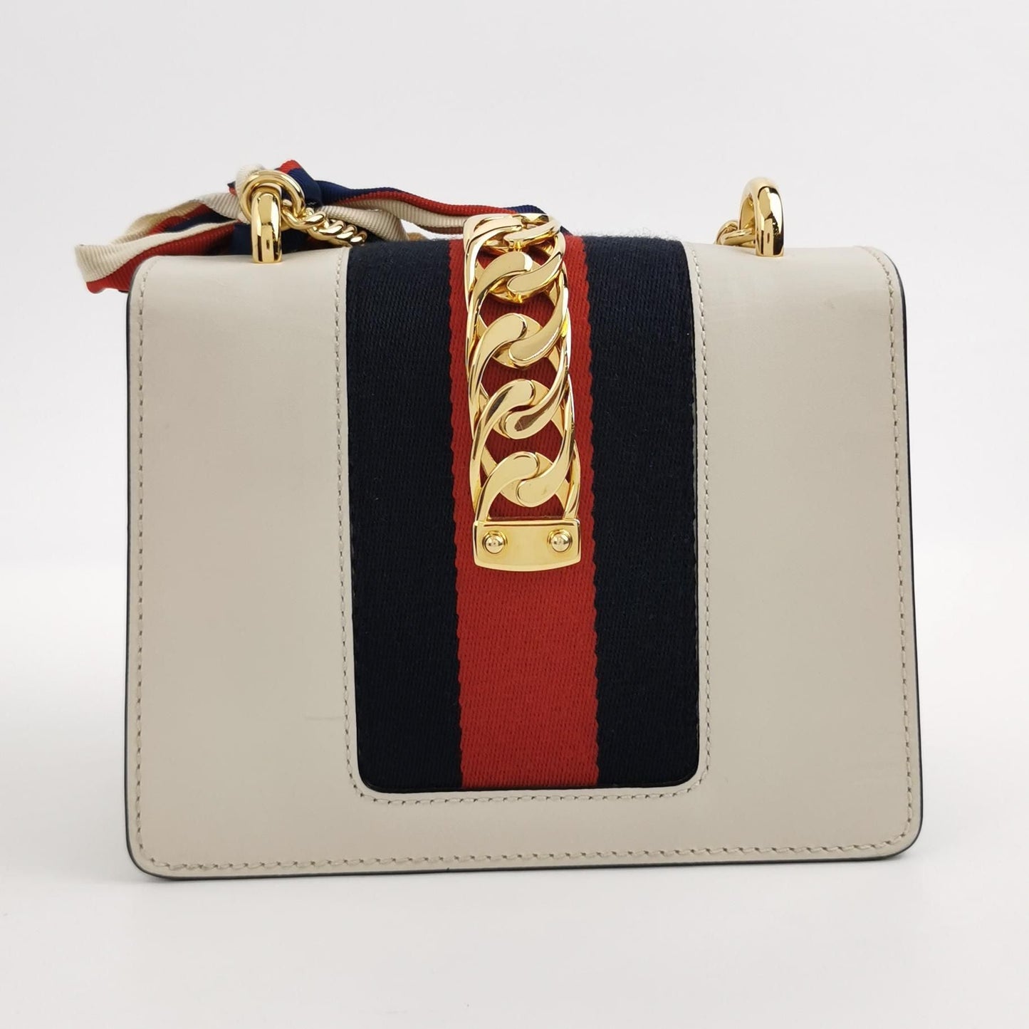 Preloved Gucci Sylvie Mini Leather and Canvas Shoulder Bag 250612781233815