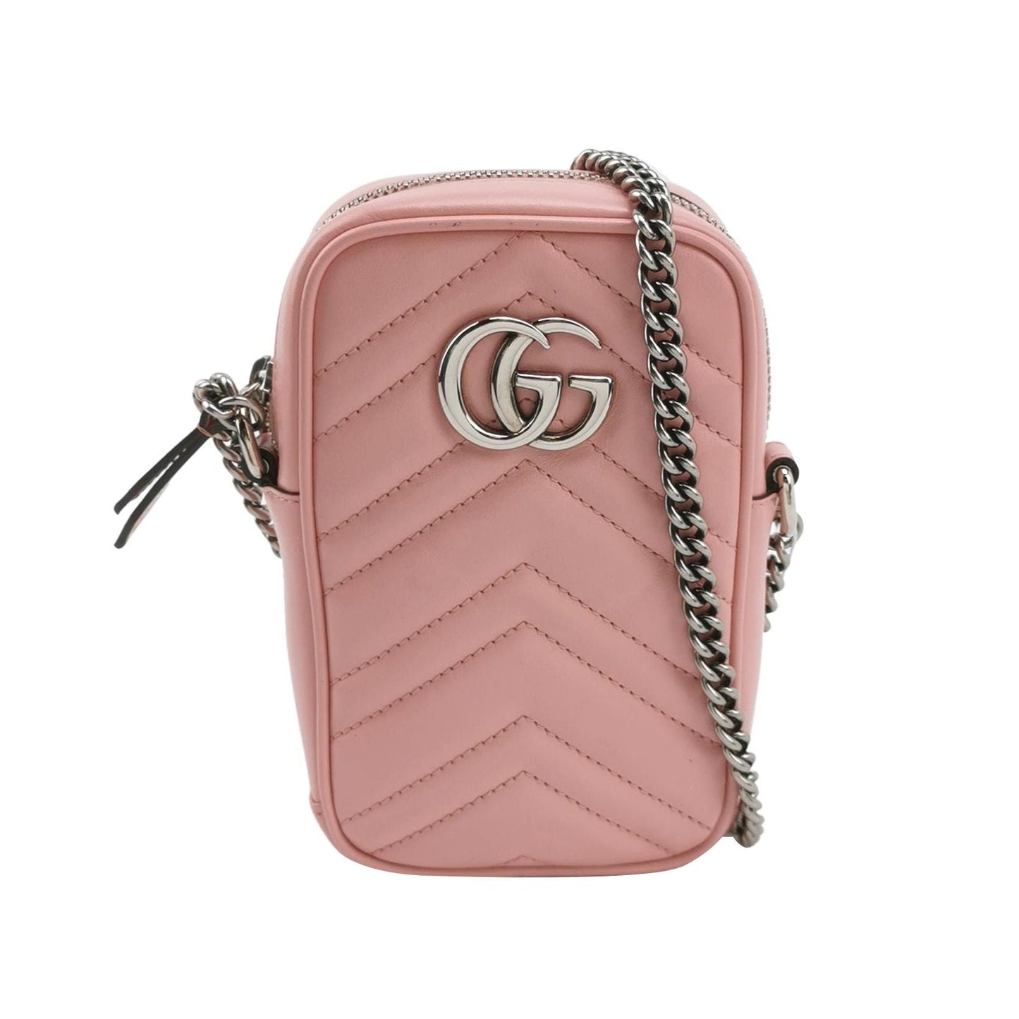 Preloved Gucci GG Marmont Mini Leather Solid GG Logo Crossbody Shoulder Bag 250524781205863