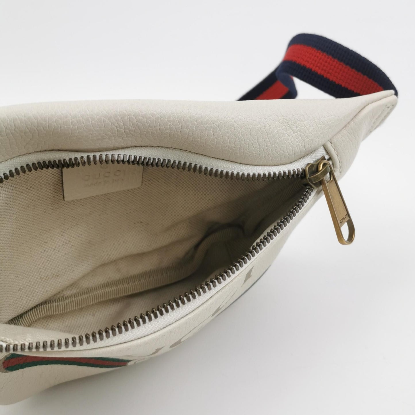 Preloved Gucci Print Leather Logo Waist Bag Chest Bag 250515781194156