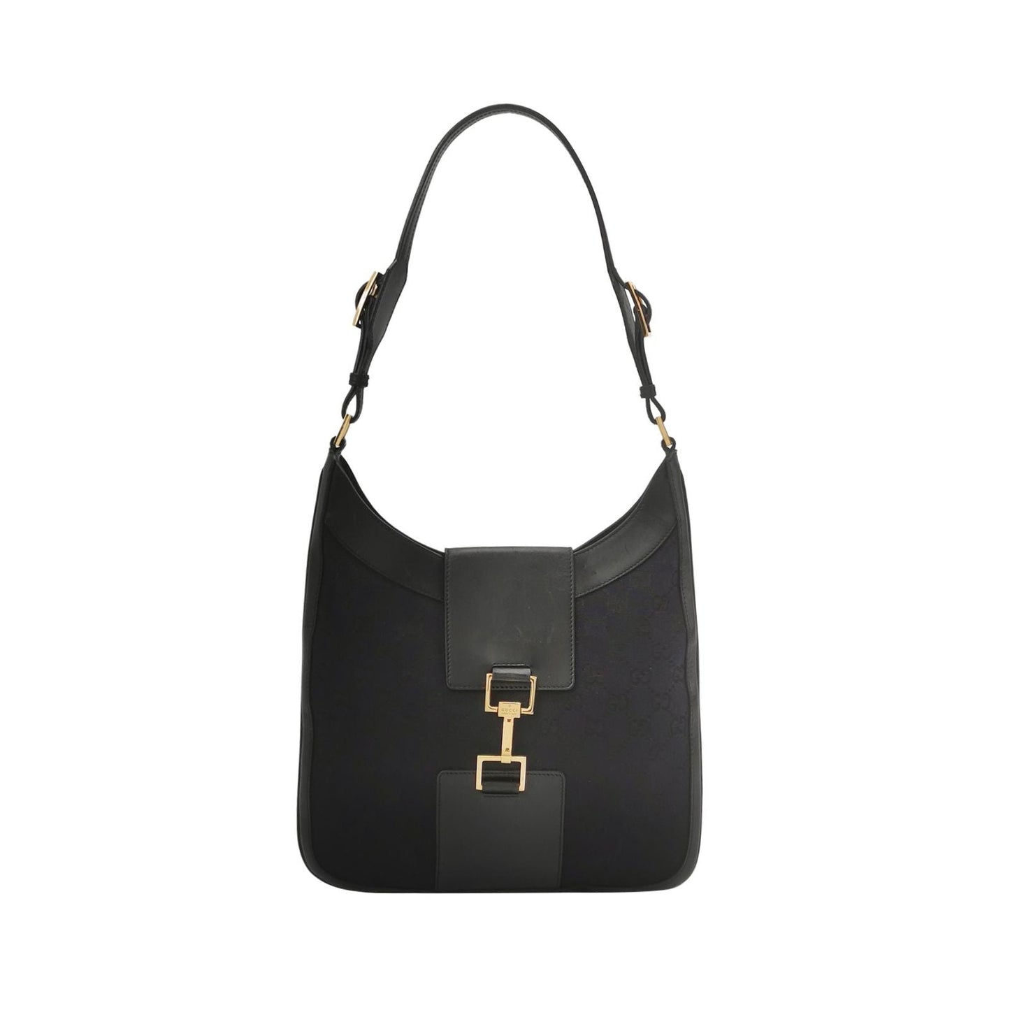 Preloved Gucci Jackie Leather and Canvas Shoulder Bag 250513781190529
