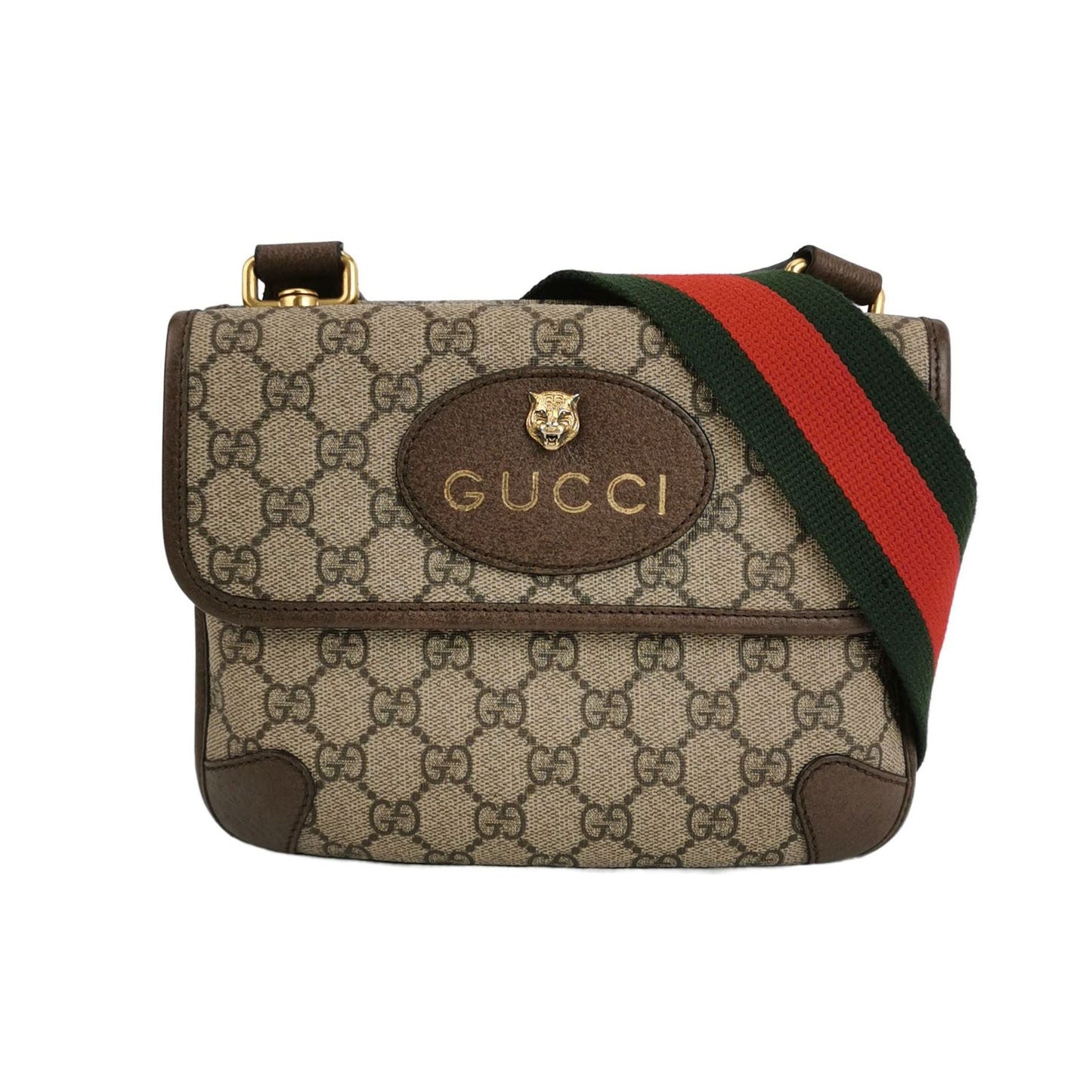 Preloved Gucci Neo Vintage Small GG Monogram Tiger Head Logo Shoulder Bag 250711781275212