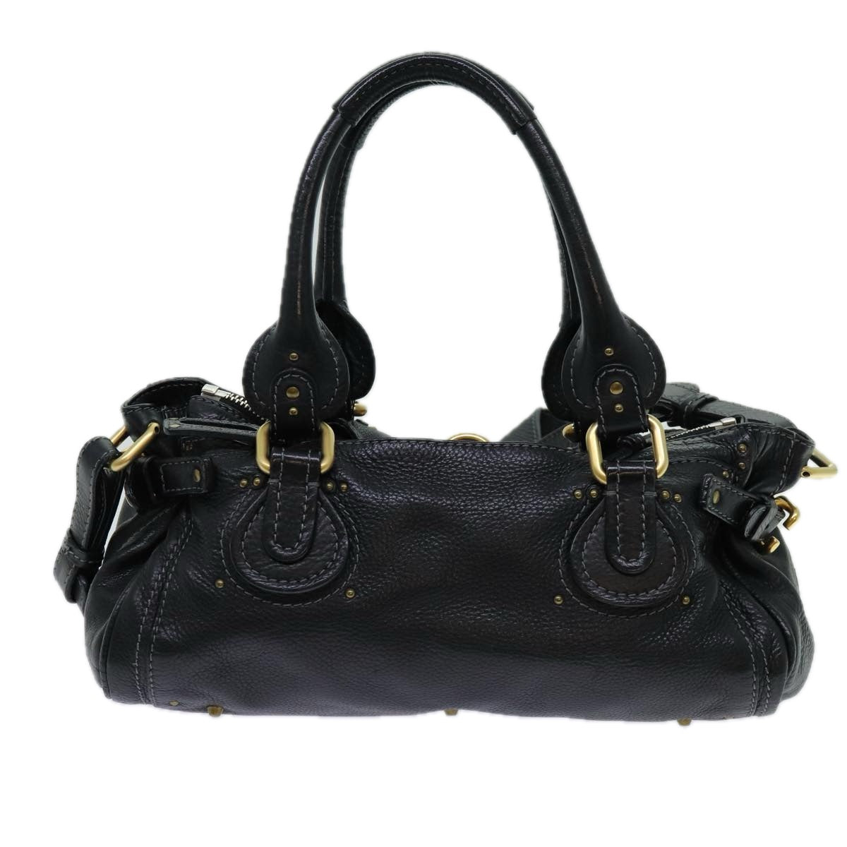 Chloe Paddington Hand Bag Leather 2way Black 70392
