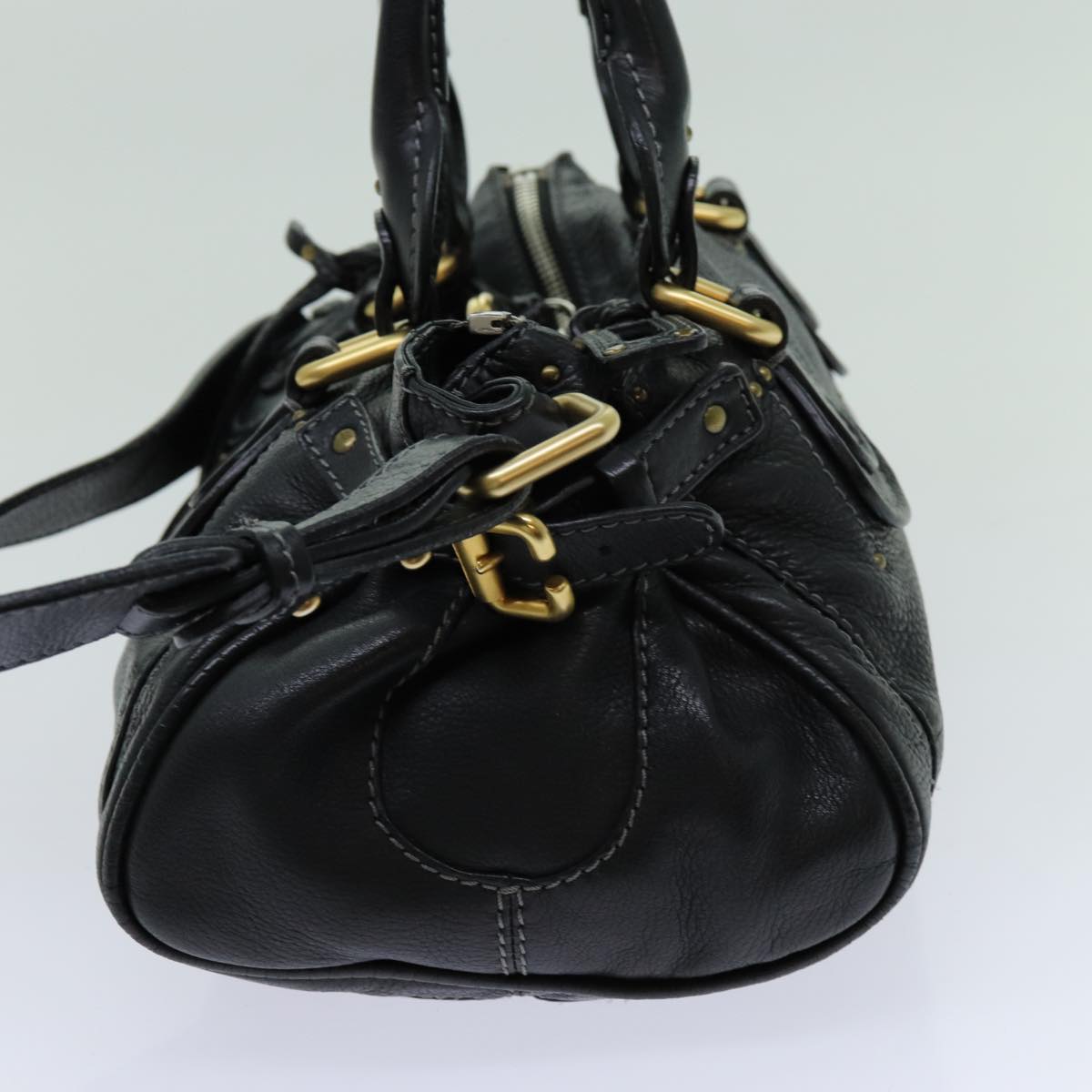 Chloe Paddington Hand Bag Leather 2way Black 70392