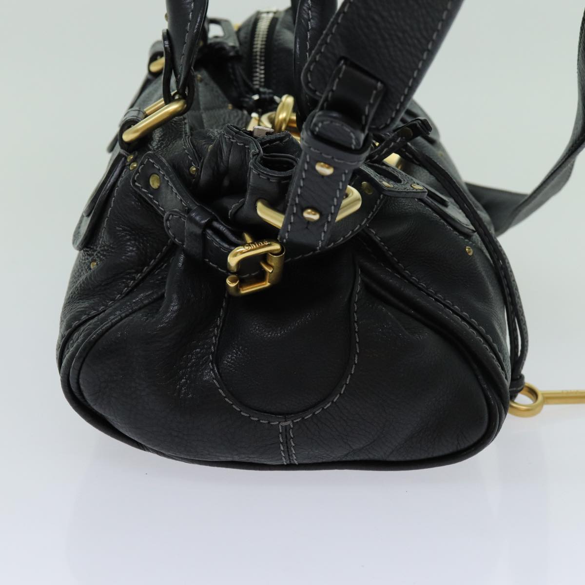 Chloe Paddington Hand Bag Leather 2way Black 70392