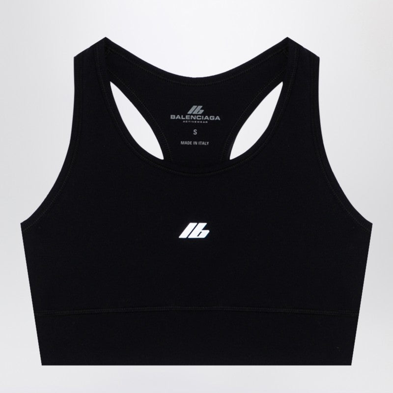 Balenciaga Black Activewear Sleeveless Top In Matt Nylon Blend Women