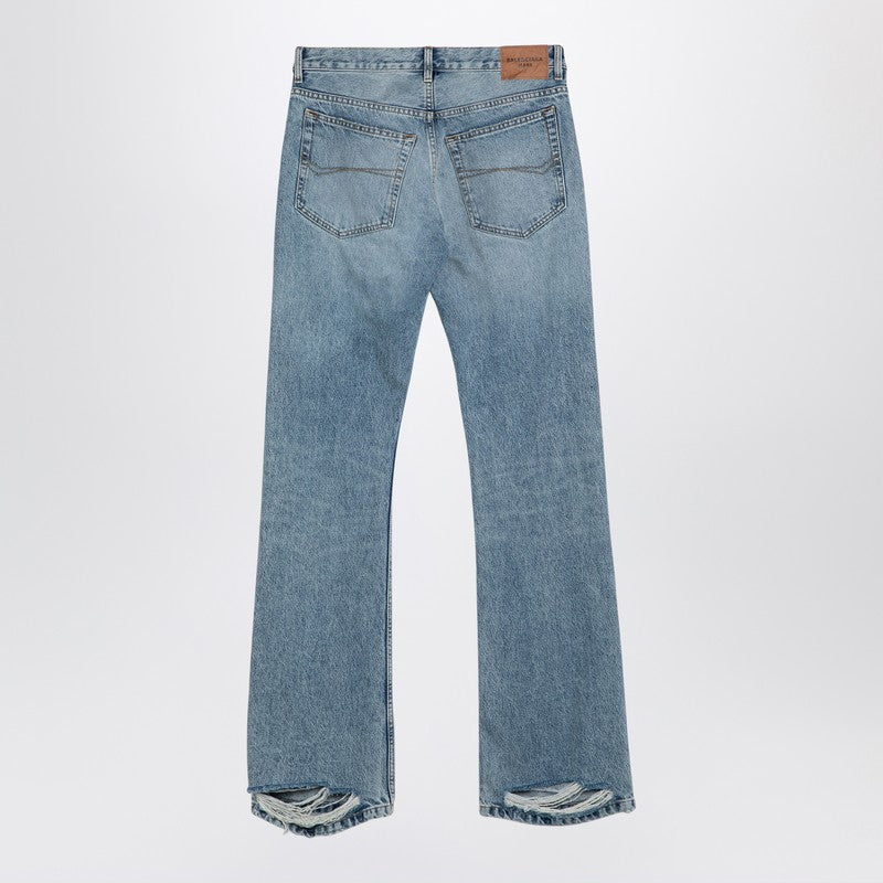 Balenciaga Light Blue Jeans With Distressed Hem Women