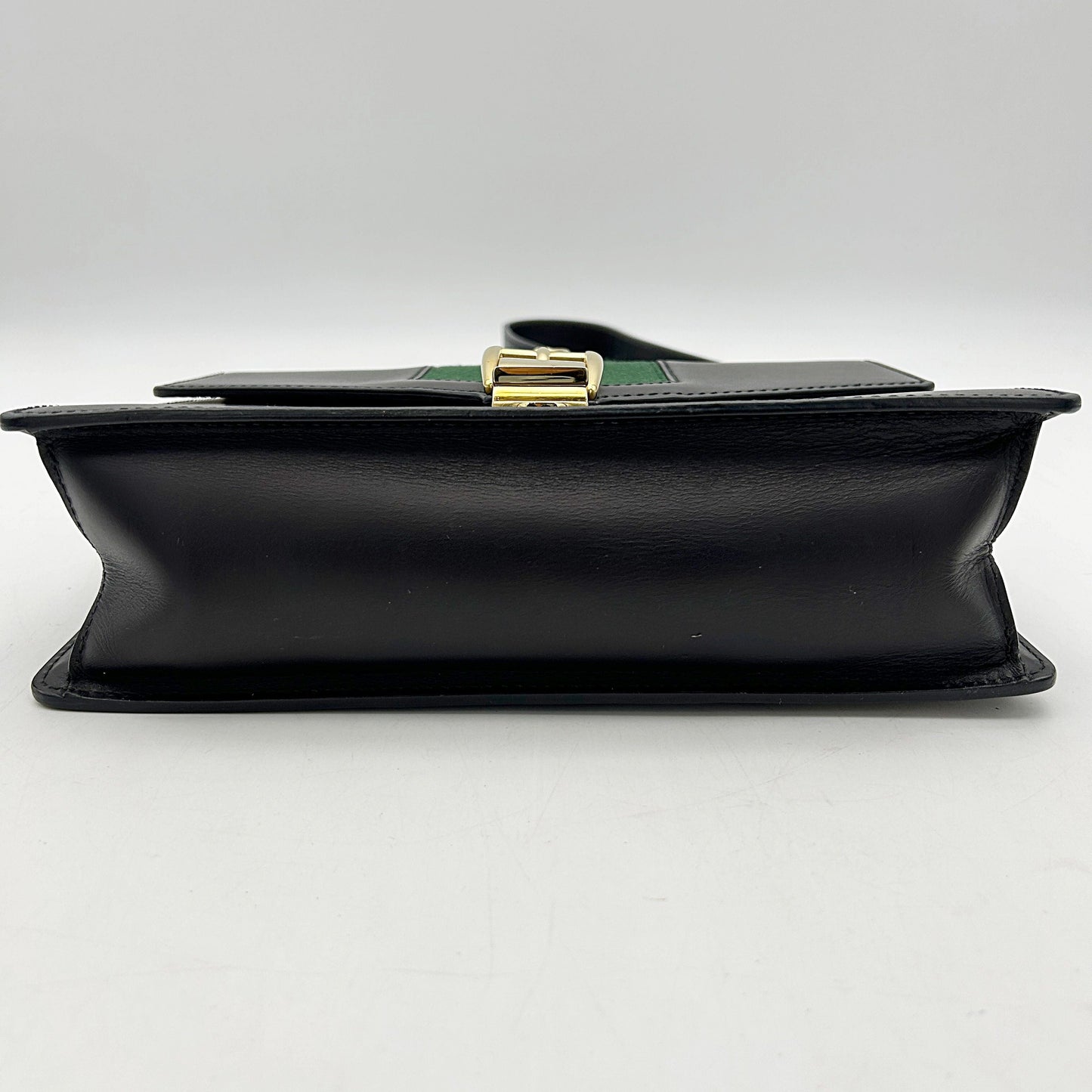 GUCCI Calfskin Small Sylvie Shoulder Bag Black 2504201806