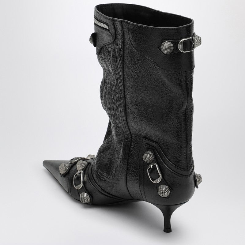 Balenciaga Cagole Wide Black Ankle Boot Women