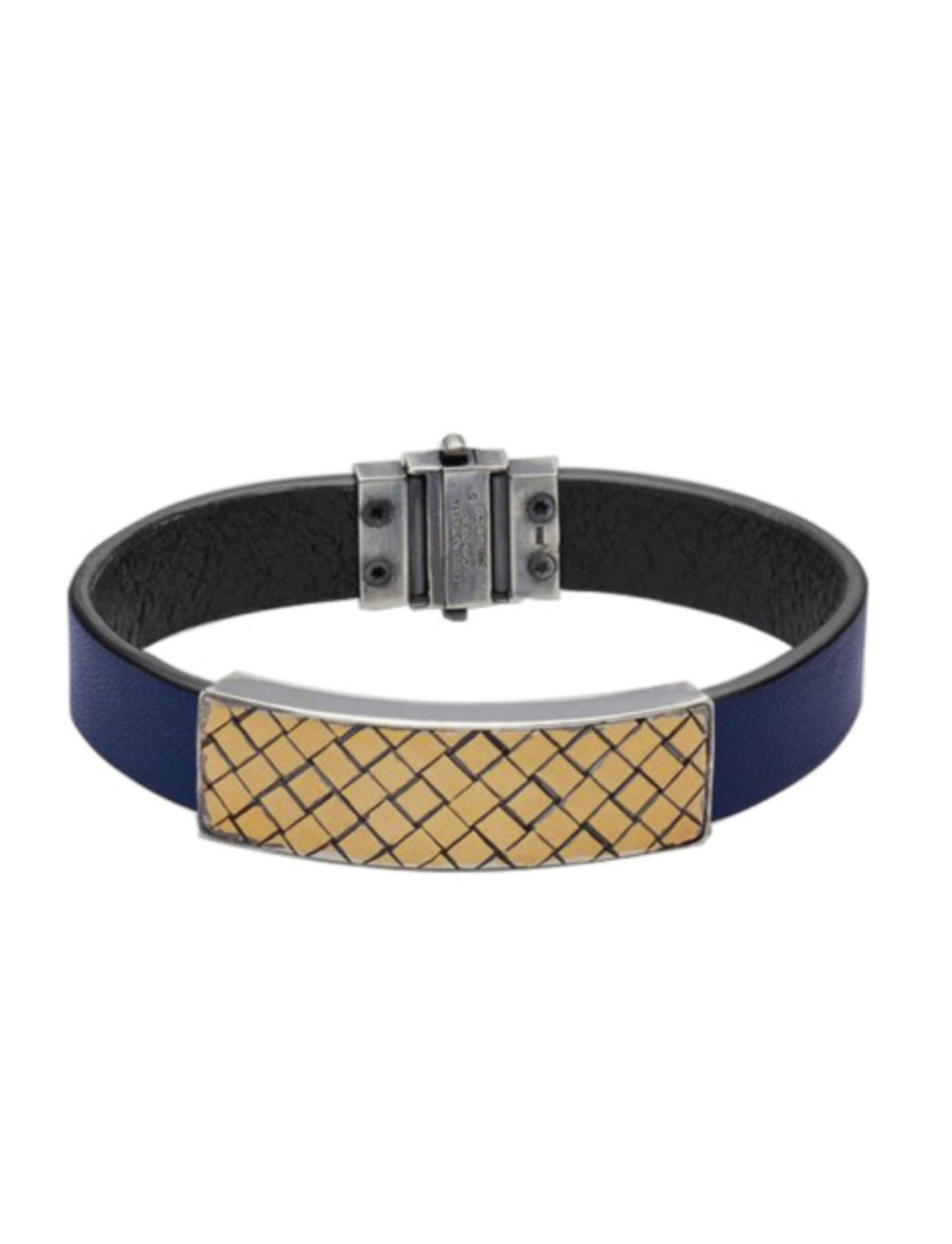 Bottega Veneta Starry Blue Leather Vintage Bracelet Blue