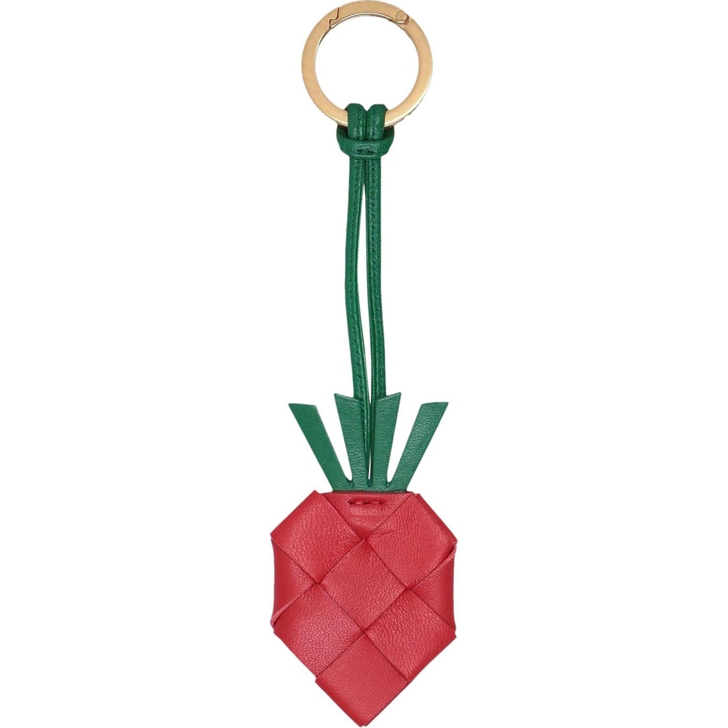 Bottega Veneta Intrecciato Strawberry Keyring Red