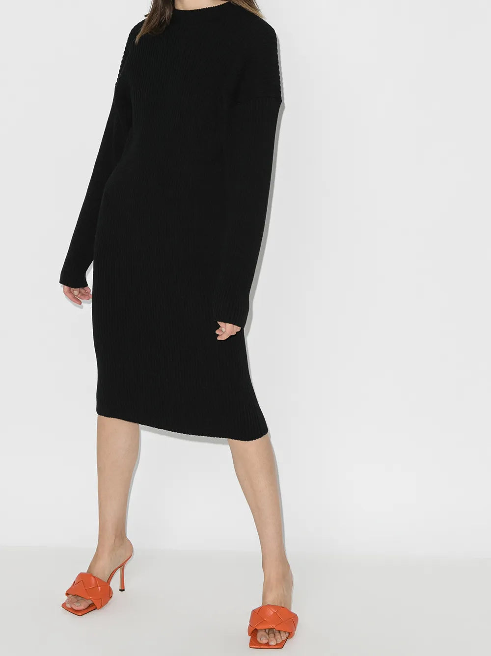Bottega Veneta Cut Out Knee Length Sweater Dress