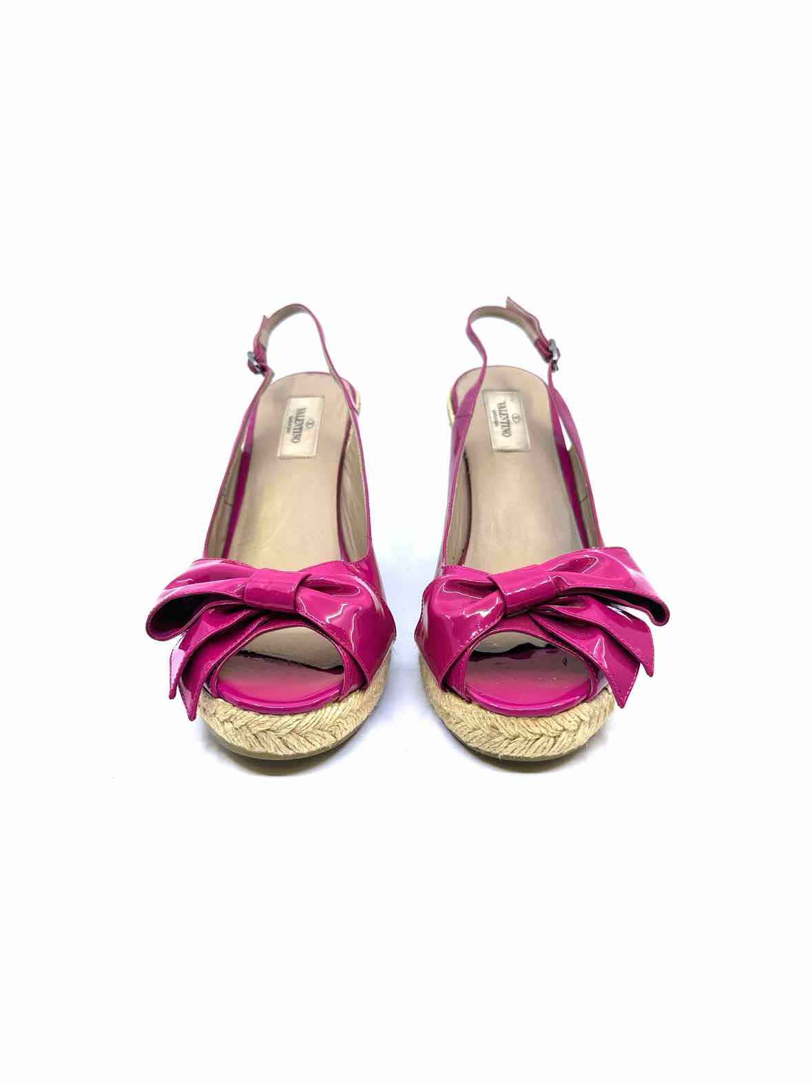 VALENTINO Size 11 Hot Pink Patent Leather Wedge