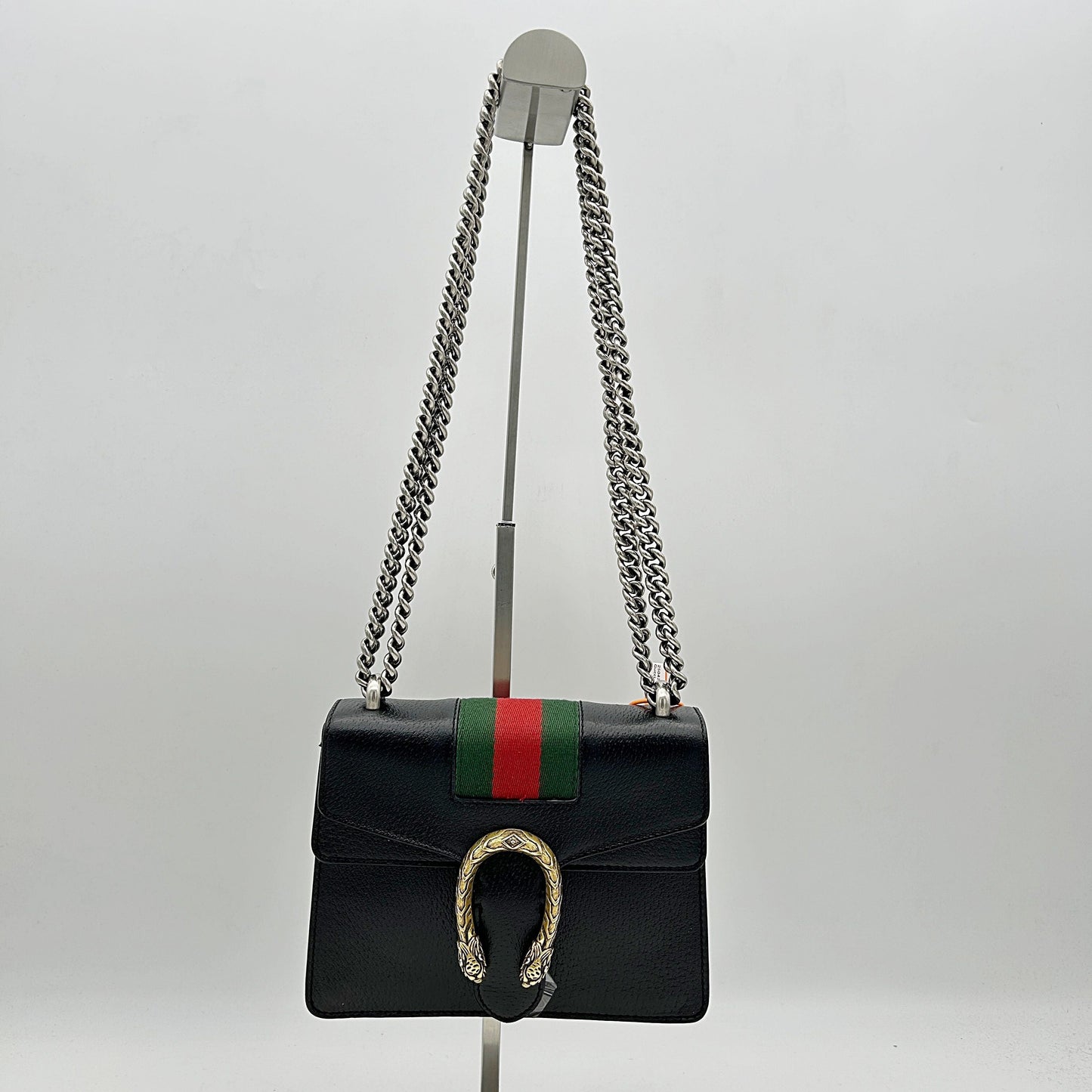 GUCCI Calfskin Web Mini Dionysus Shoulder Bag Black 2504201807