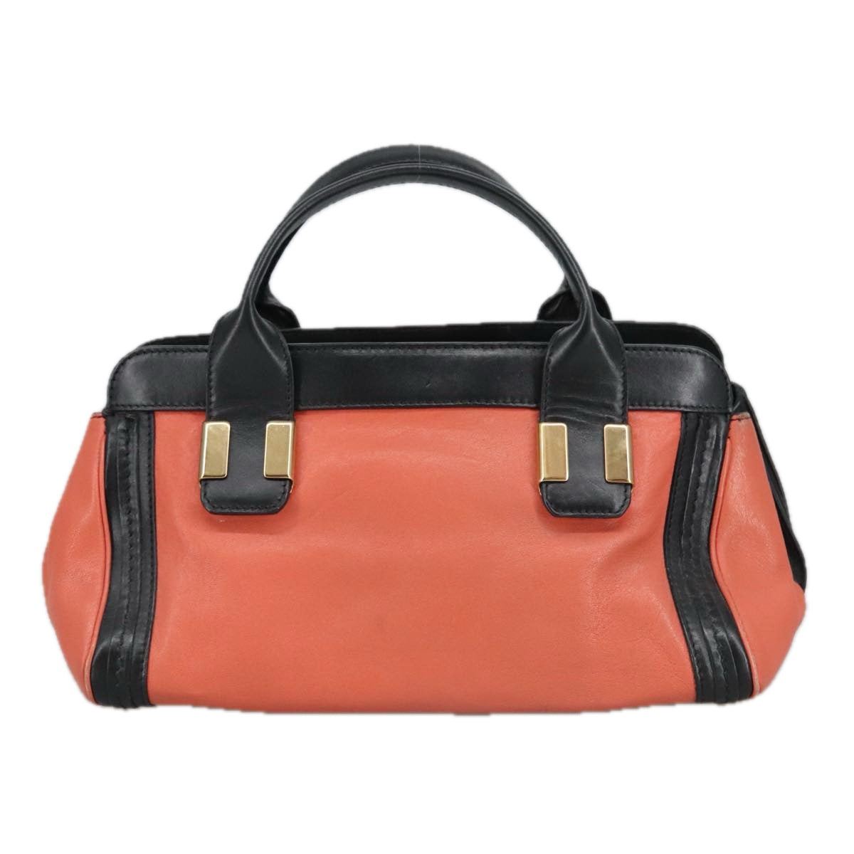 Chloe Little Alice Hand Bag Leather 2way Orange 98616