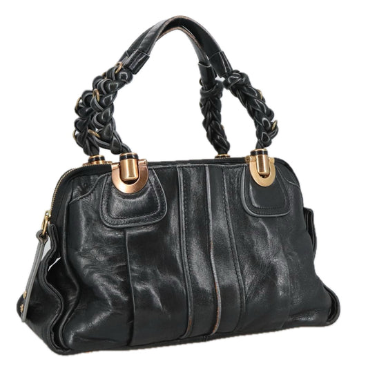 Chloe Eloise Hand Bag Leather Black Gold 98619