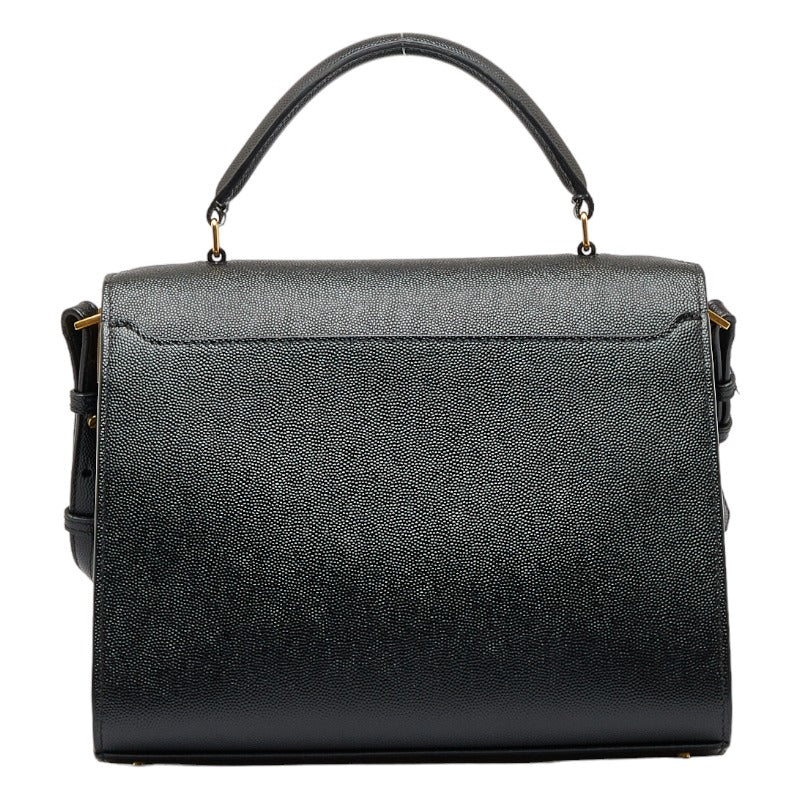 Saint Laurent Cassandra Bag in Grain Leather Black 578000