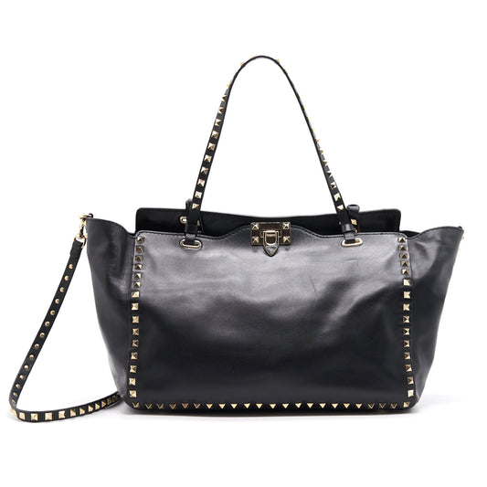 Valentino Medium Rockstud Leather Tote