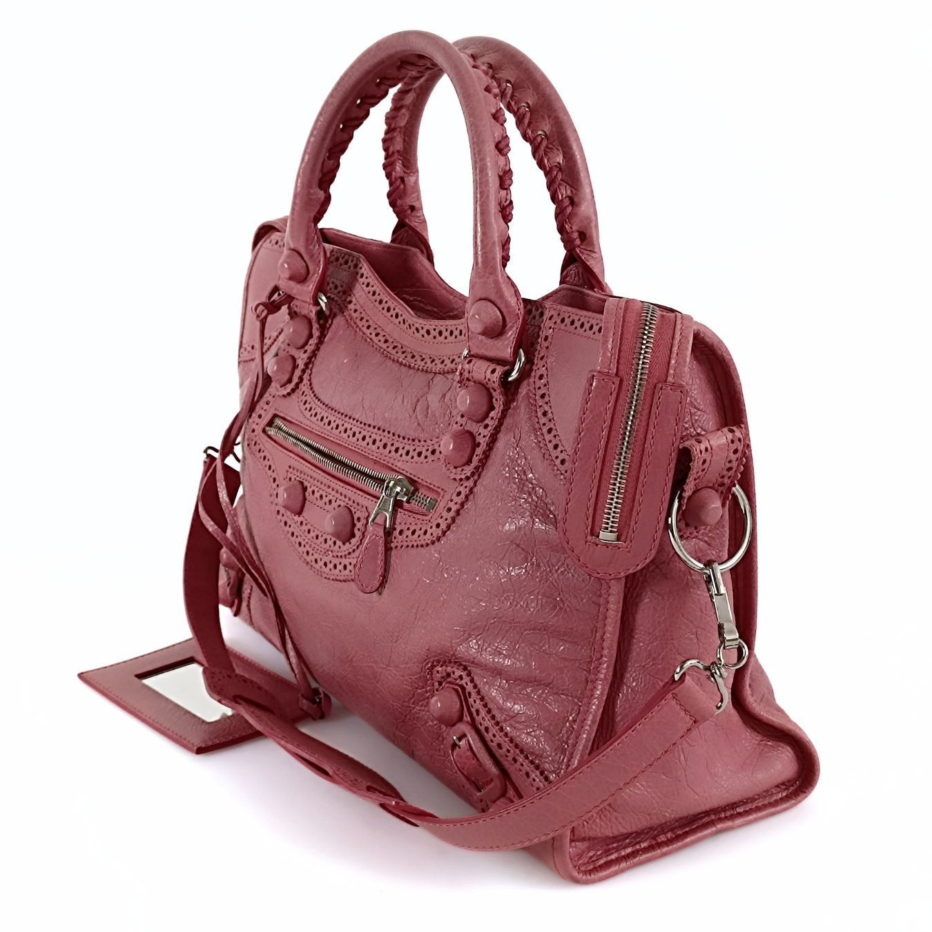 BALENCIAGA City shoulder bag in pink leather