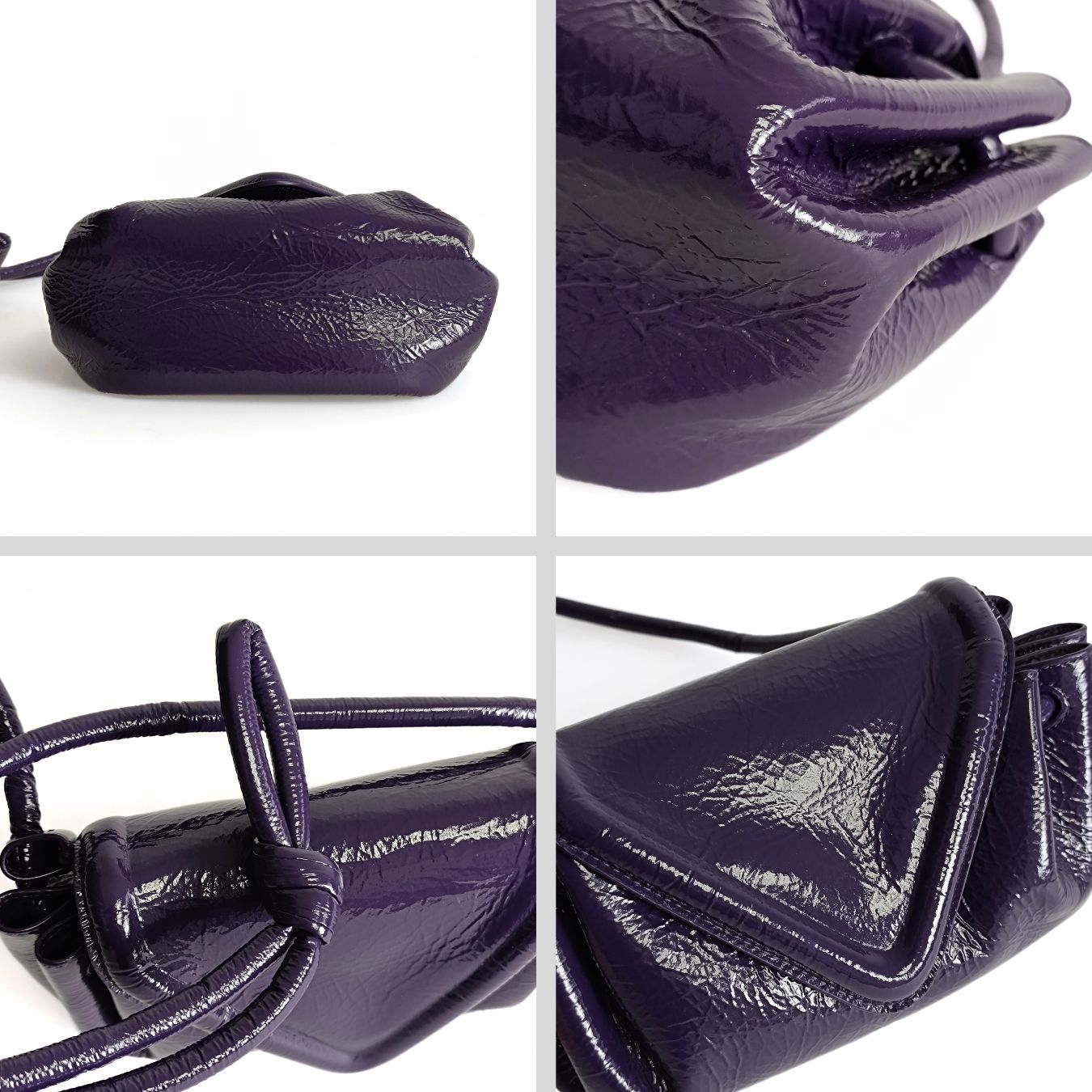 BOTTEGA VENETA Becco shoulder bag in purple textured leather