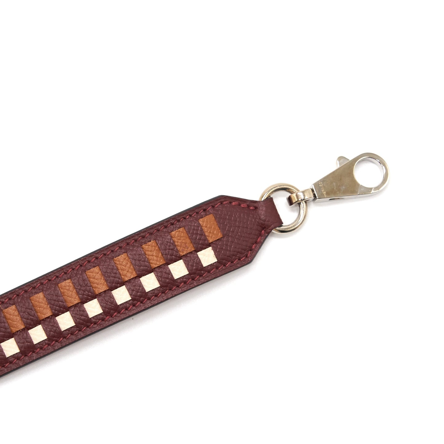 Hermes 110cm Tressage Cuir Chevron 25mm Bag Strap