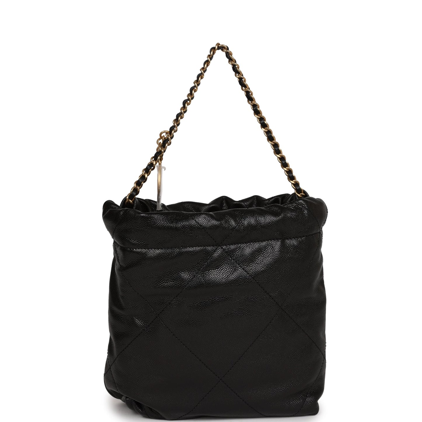 Chanel Mini 22 Bag Black Grained Calfskin Gold Hardware