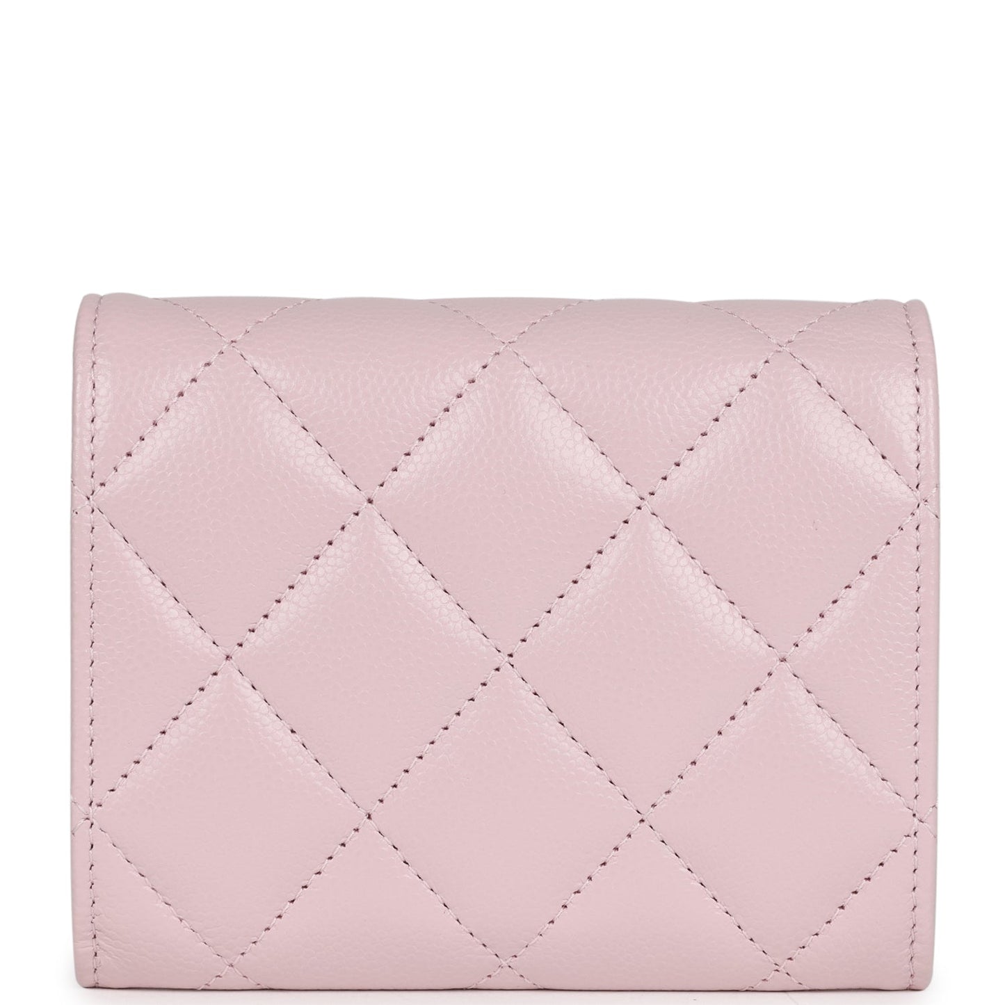 Chanel Mini Crossbody Pearl Wallet Pink Caviar Light Gold Hardware