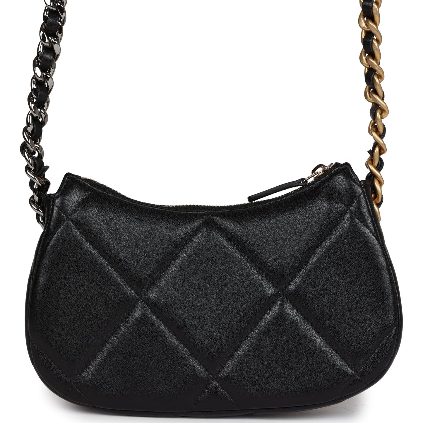 Chanel 19 Hobo Chain Bag Black Calfskin Mixed Metal Hardware