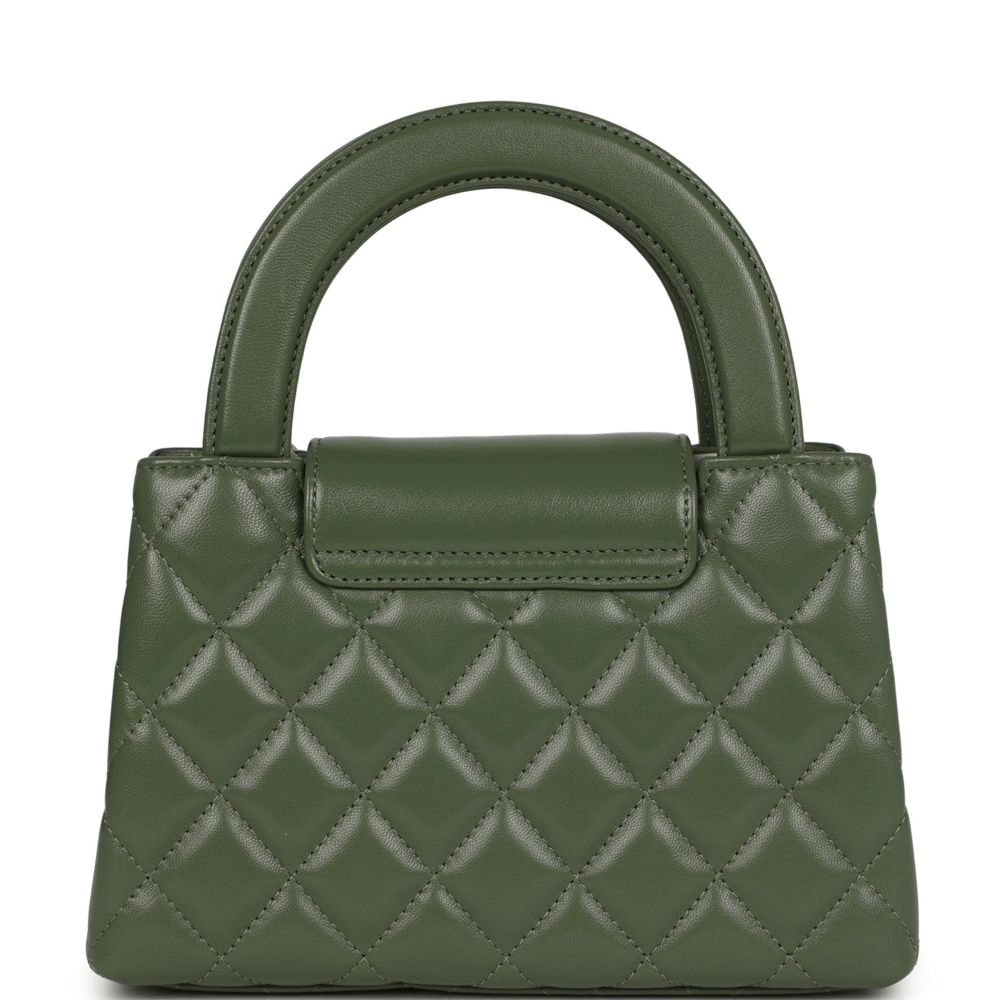 Chanel Small Kelly Shopper Khaki Shiny Aged Calfskin Brushed Gold Hardware