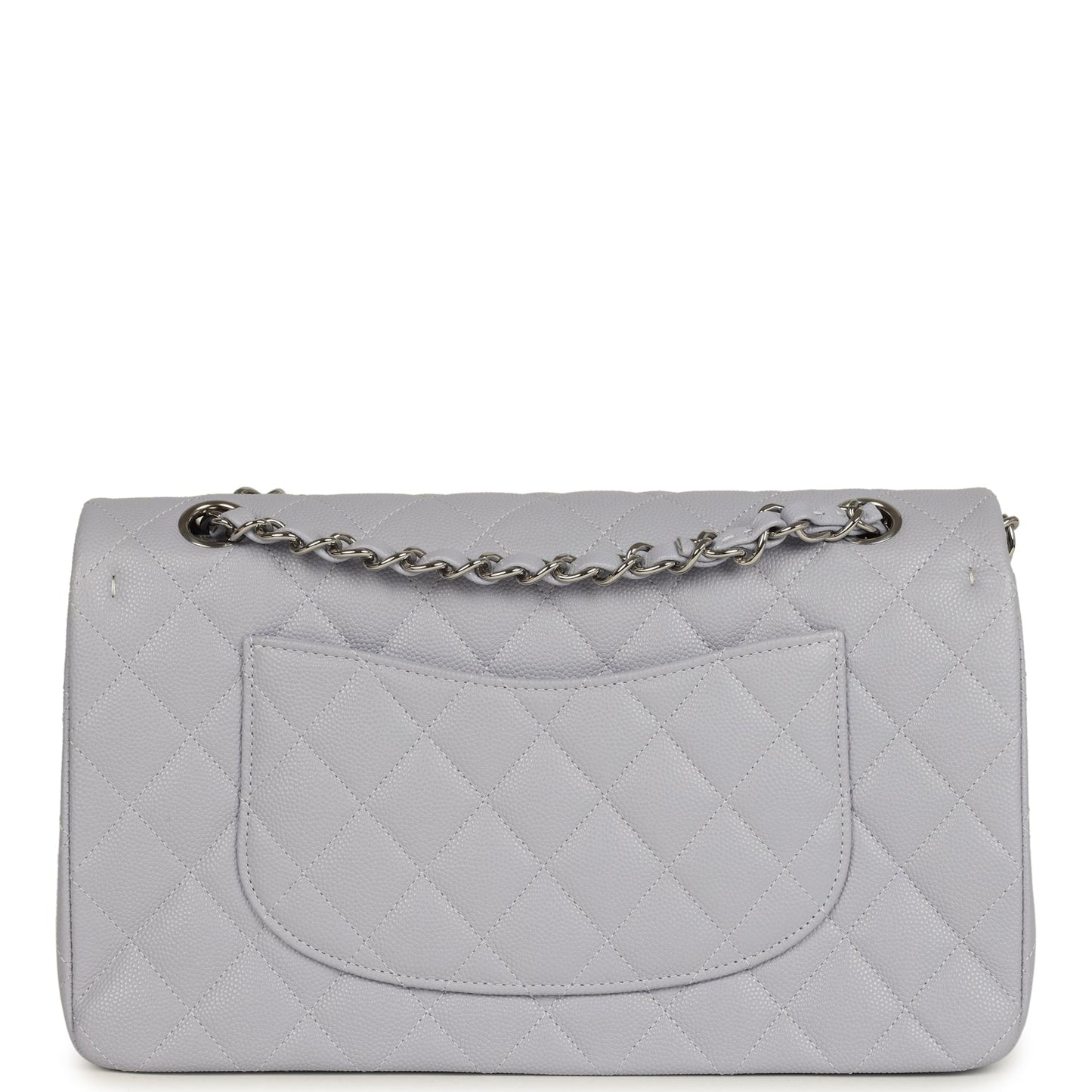 Chanel Medium Classic Double Flap Bag Light Purple Caviar Silver Hardware
