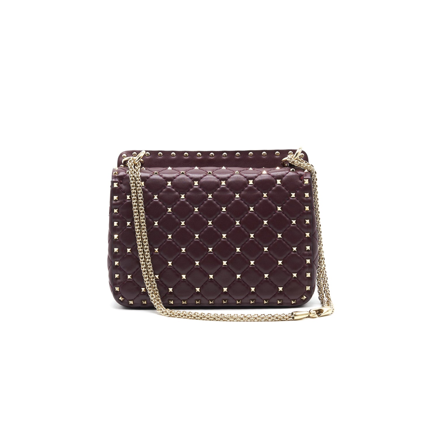 Valentino Garavani Medium Rockstud Spike Shoulder Bag Burgundy
