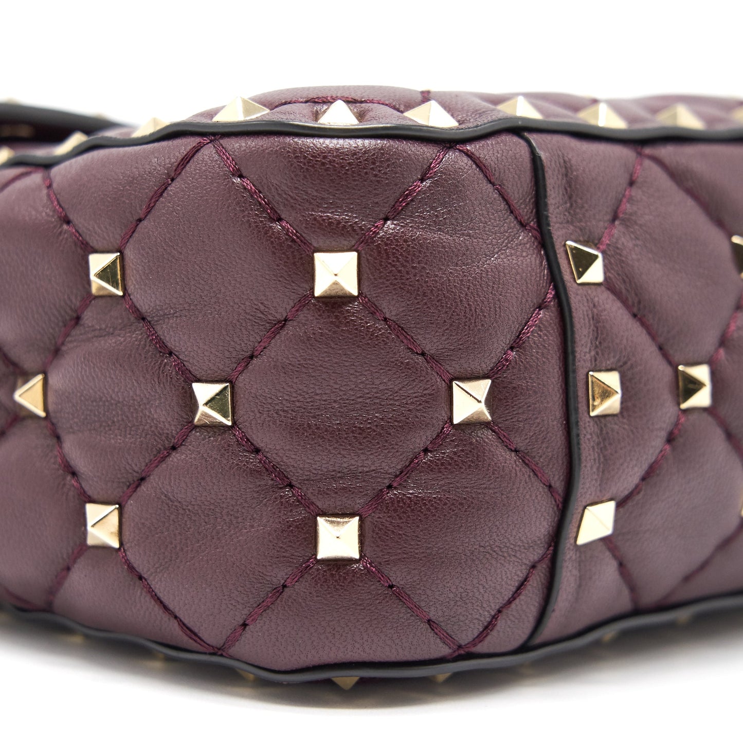 Valentino Garavani Medium Rockstud Spike Shoulder Bag Burgundy
