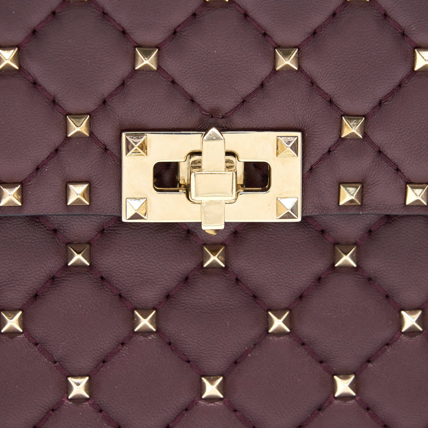 Valentino Garavani Medium Rockstud Spike Shoulder Bag Burgundy