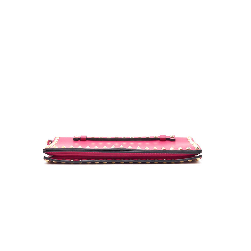 Valentino Rockstud Clutch Pink GHW