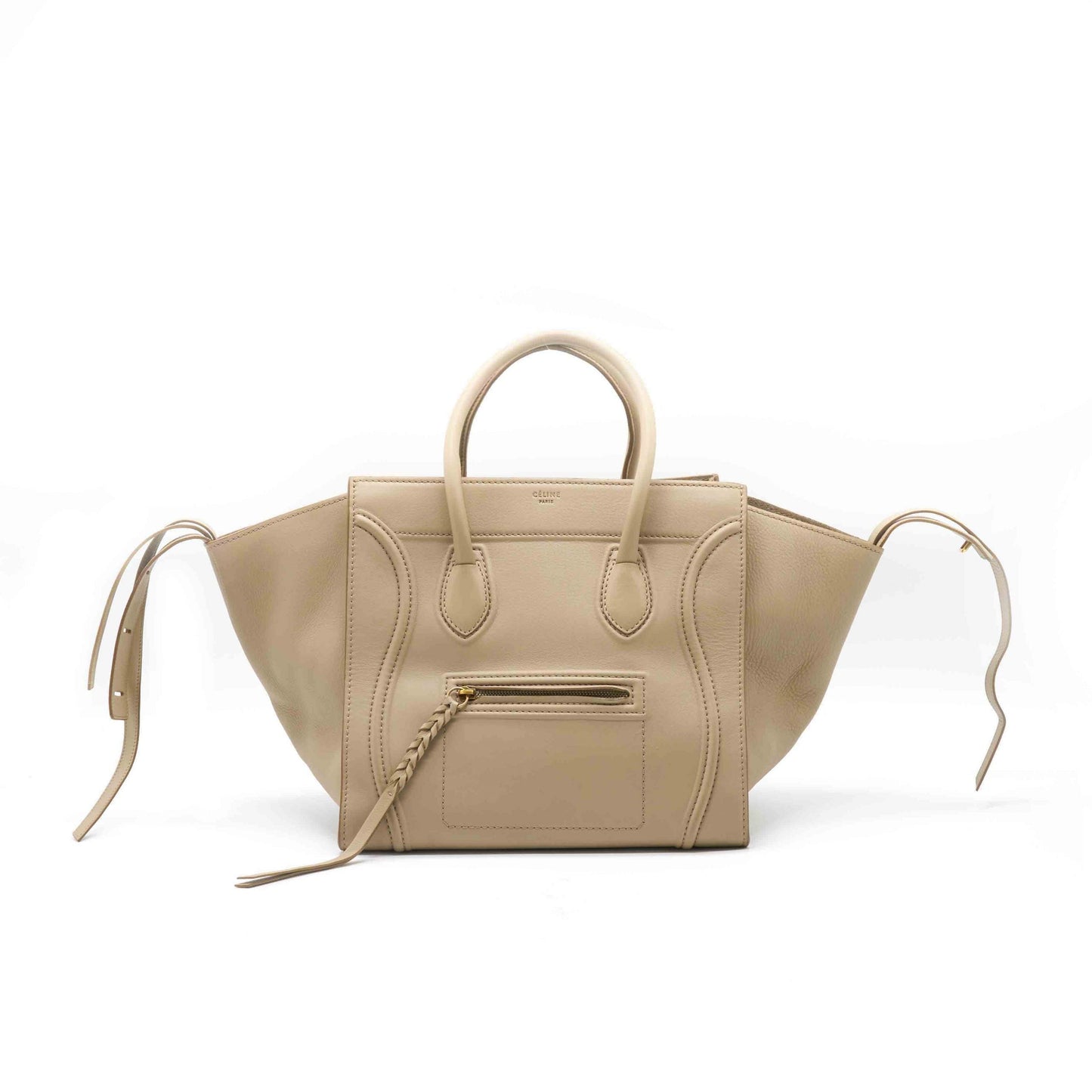 Celine Beige Leather Mini Luggage Tote