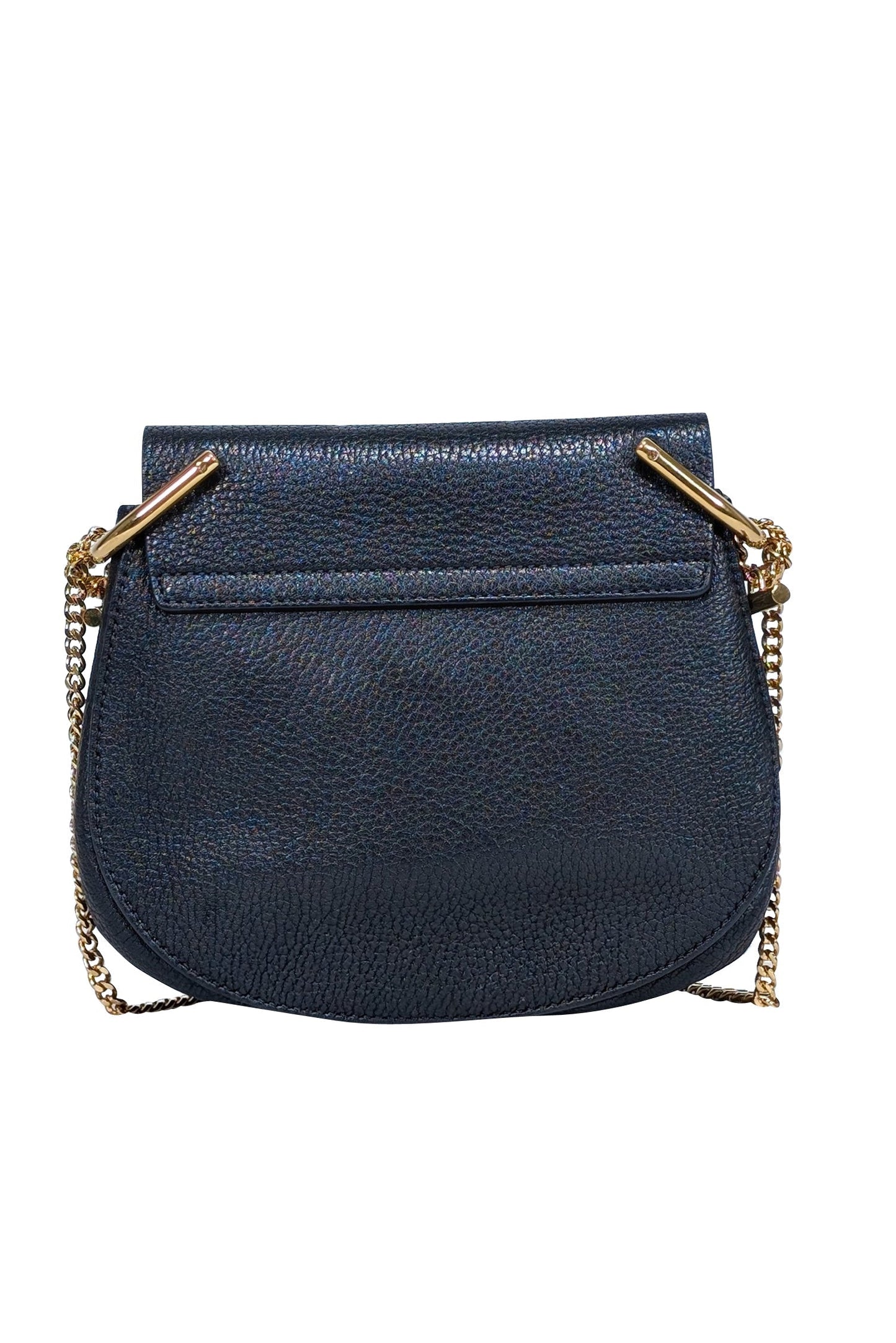 Chloe - Black Grained Lambskin Leather "Drew" Crossbody Bag