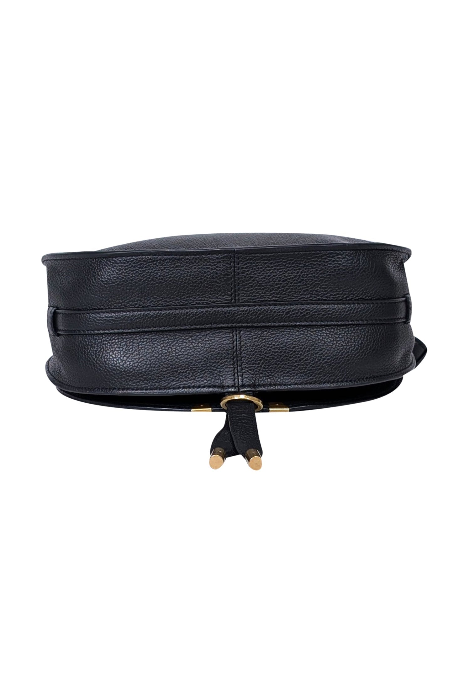 Chloe - Black Grained Leather "Marcie" Medium Crossbody Bag
