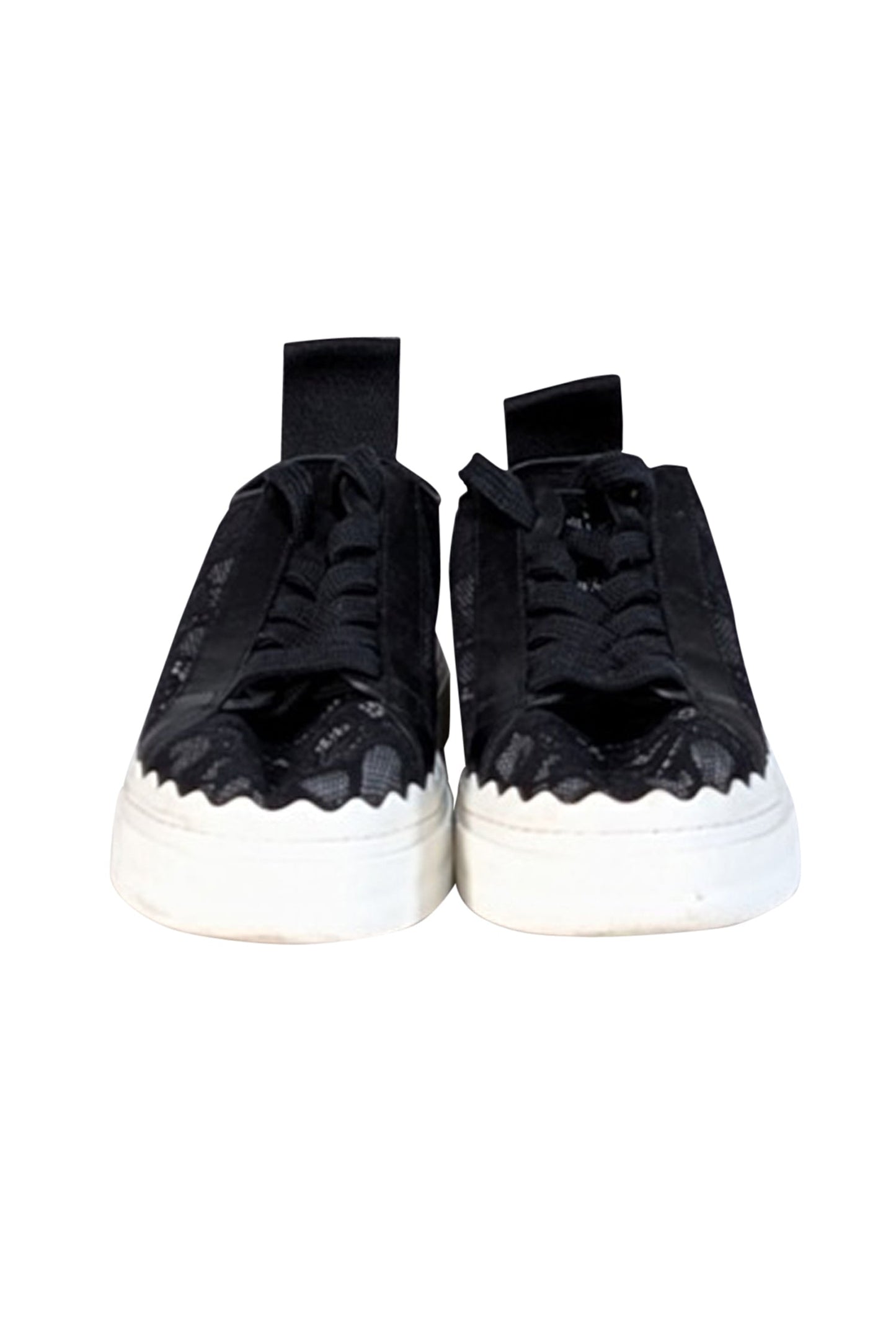 Chloe - Black Lace Lace Up Sneakers Sz 8