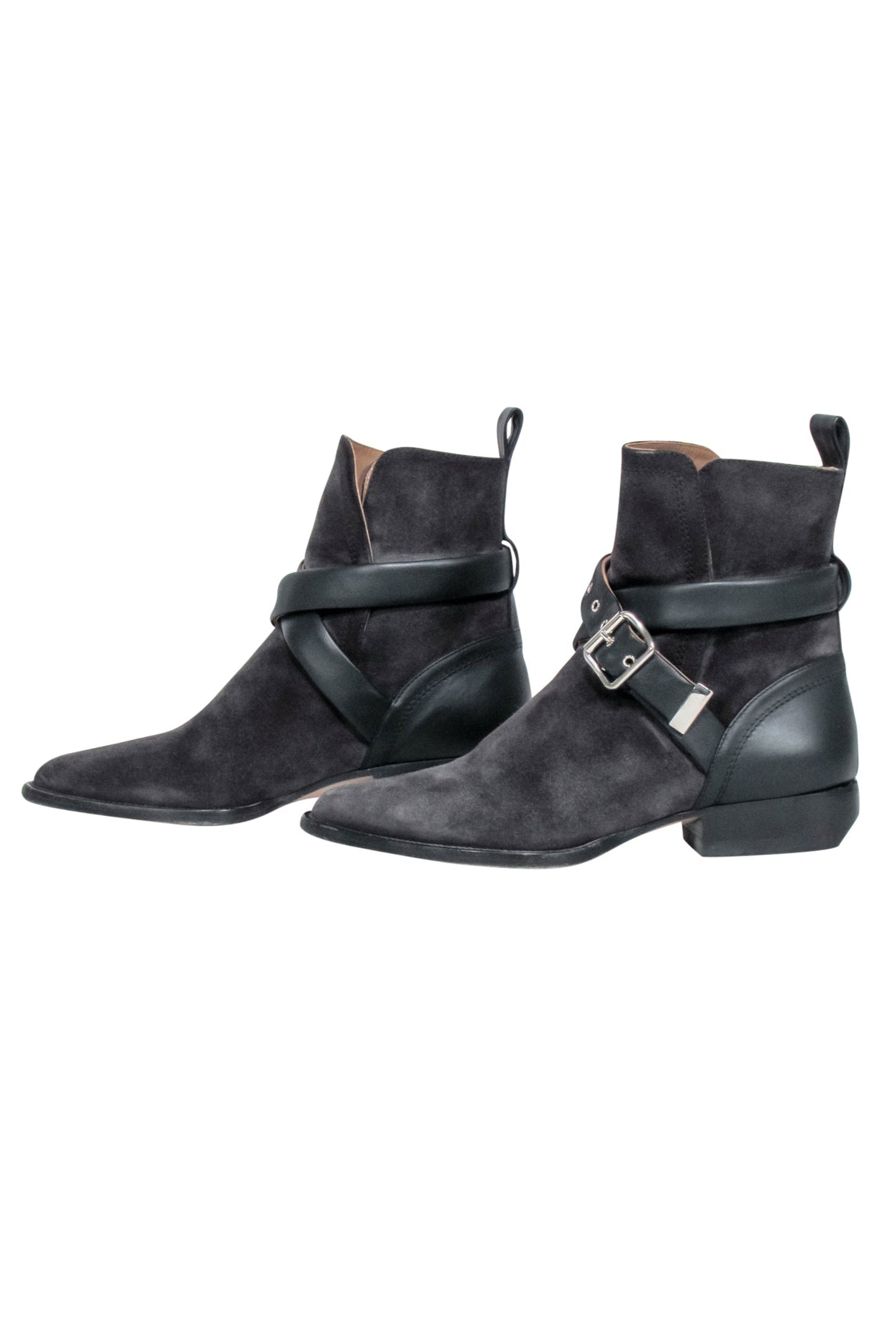Chloe - Grey Suede " Rylee Strap" Booties Sz 8