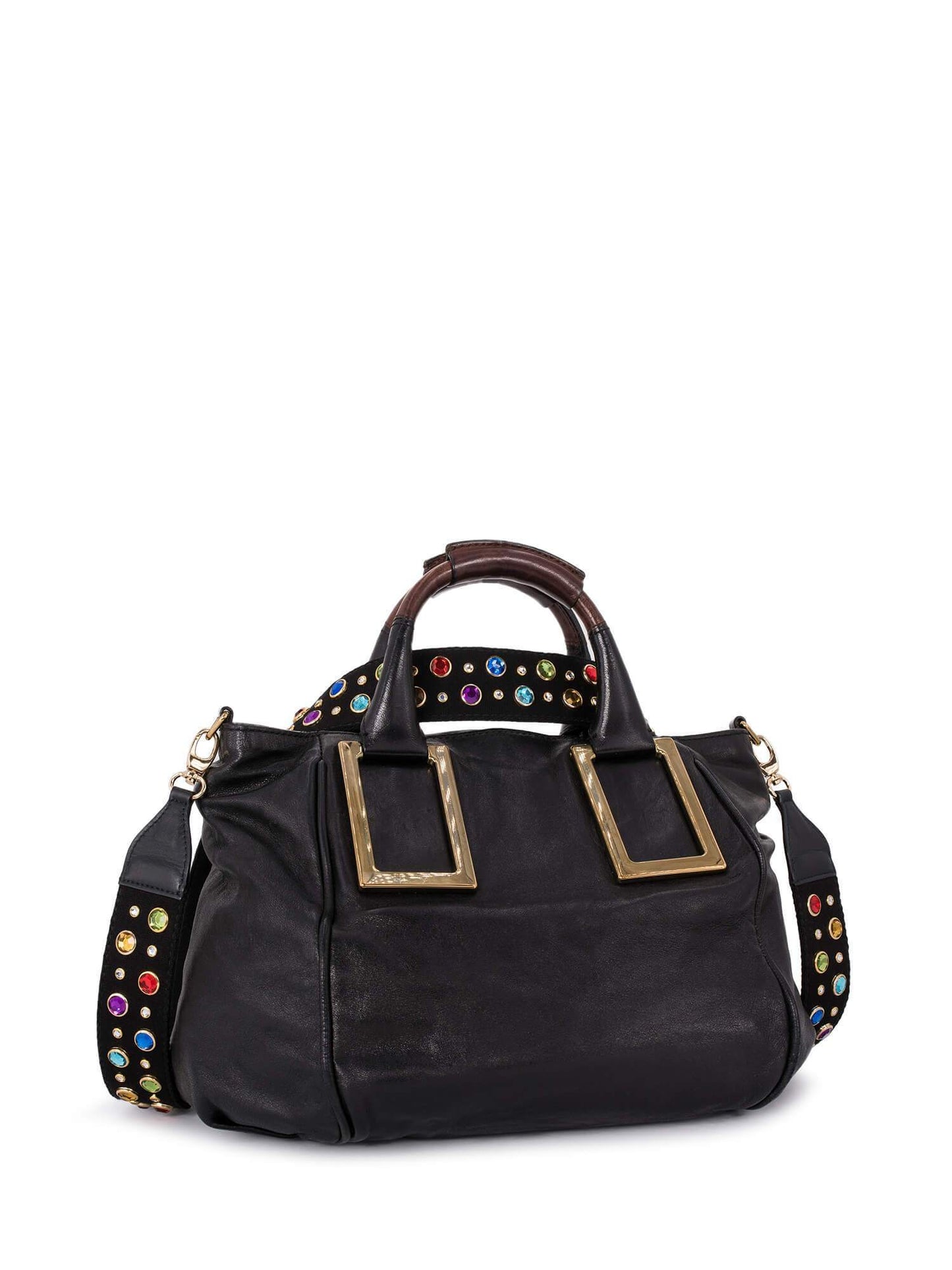 Chloe Leather Ethel Satchel Bag Black