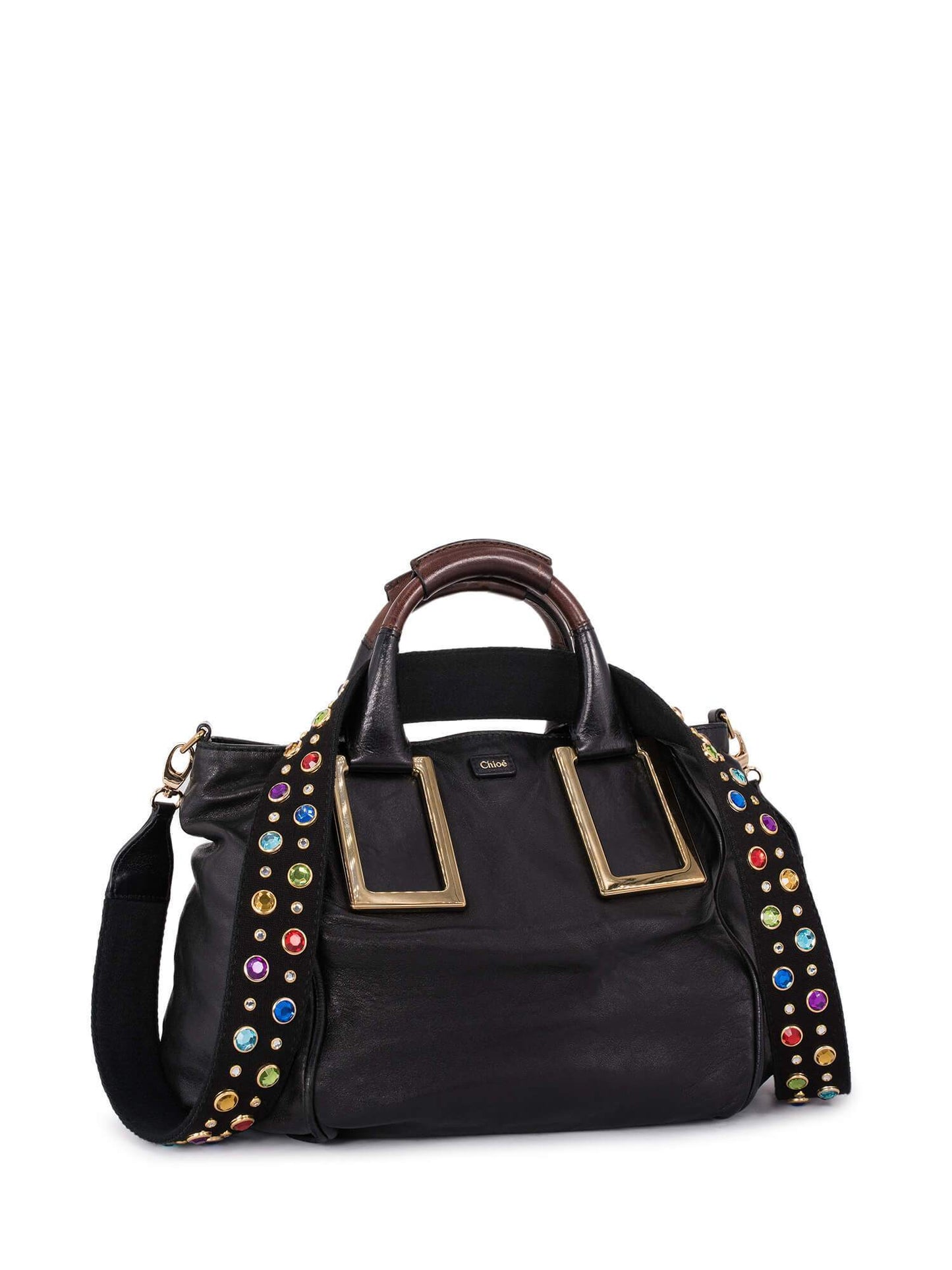 Chloe Leather Ethel Satchel Bag Black