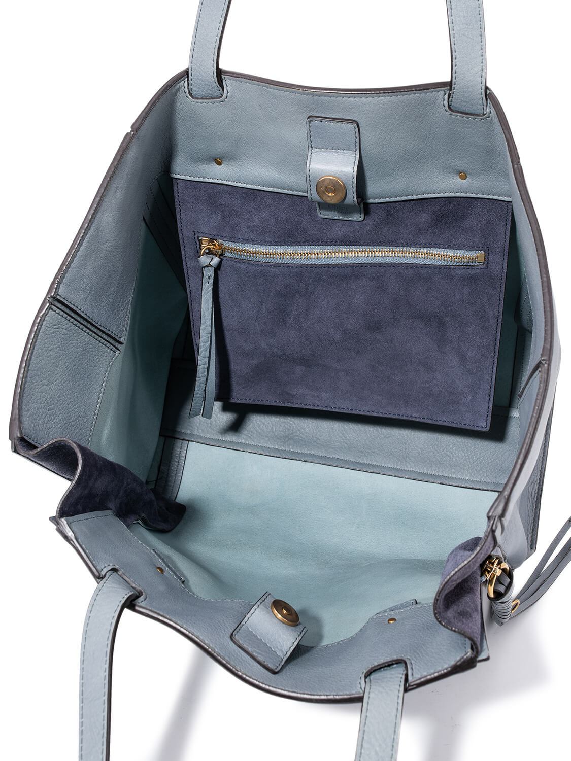 Chloe Leather Tassel Milo Bag Blue