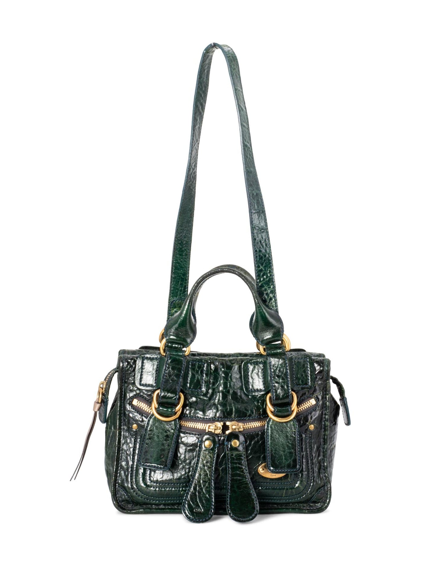 Chloe Leather Top Handle Bag Green