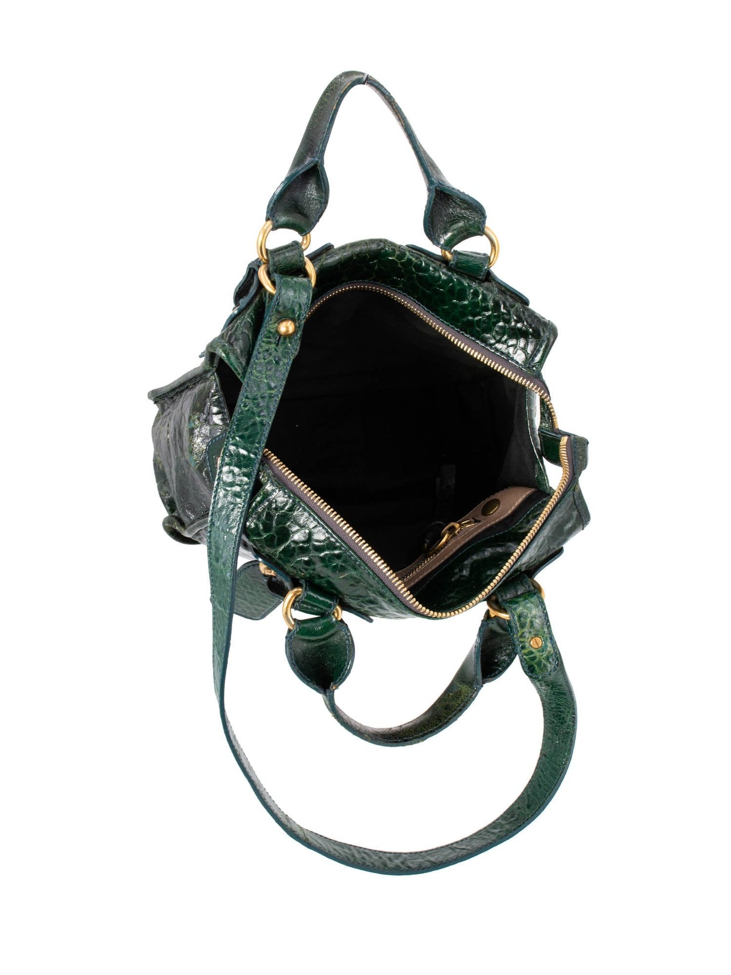 Chloe Leather Top Handle Bag Green