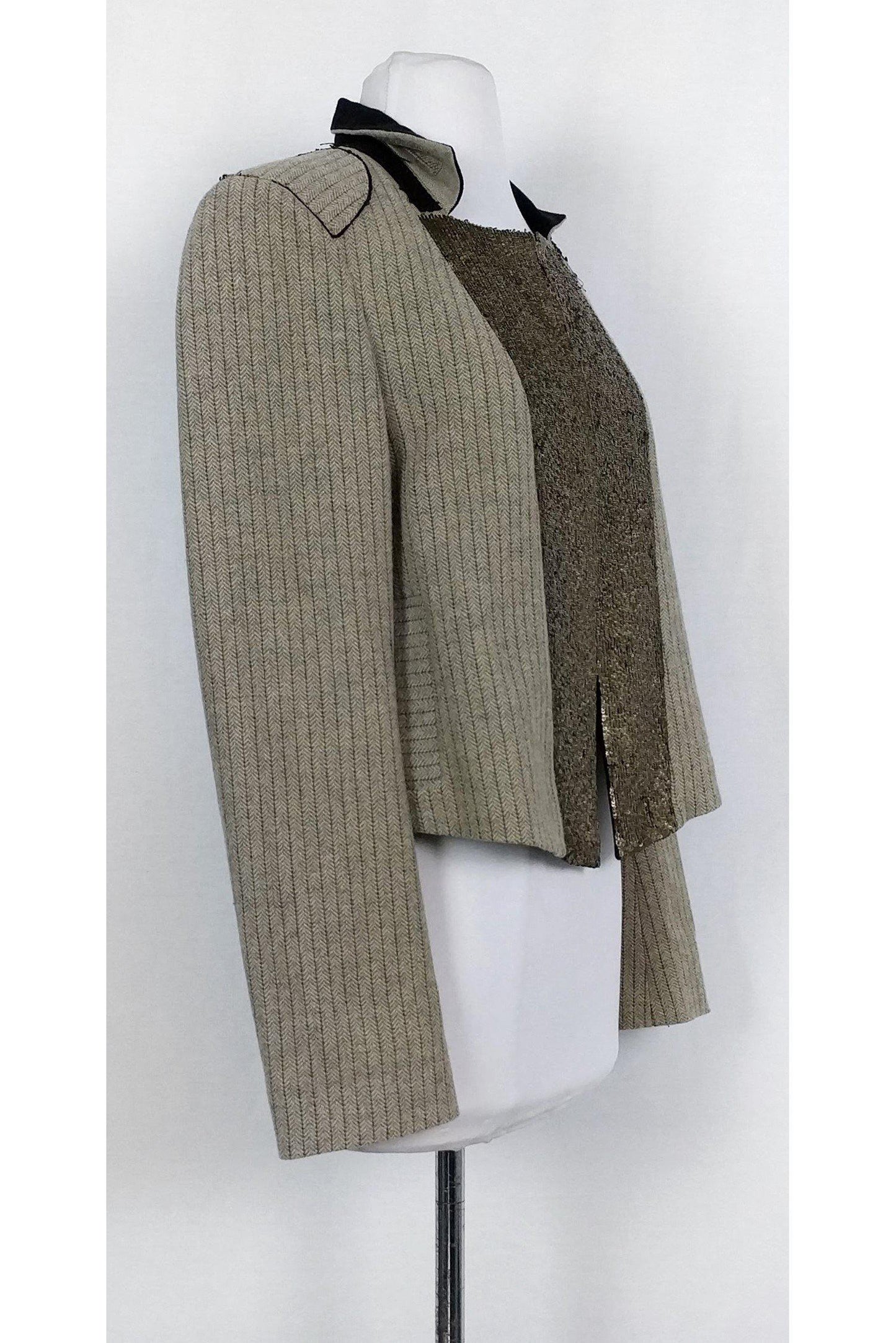 Chloe - Tan Striped Sequin Jacket Sz 6