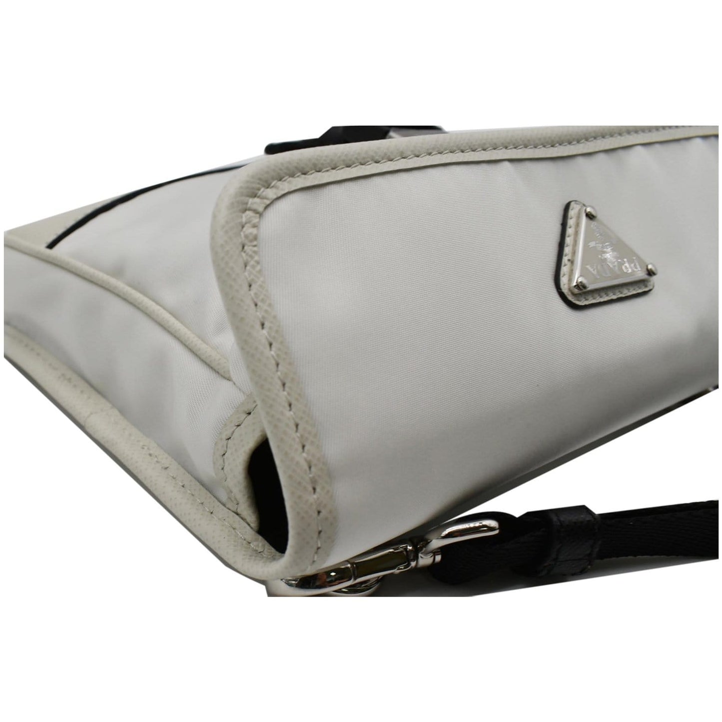 PRADA Re-Nylon Saffiano Leather Smartphone Case Shoulder Bag White