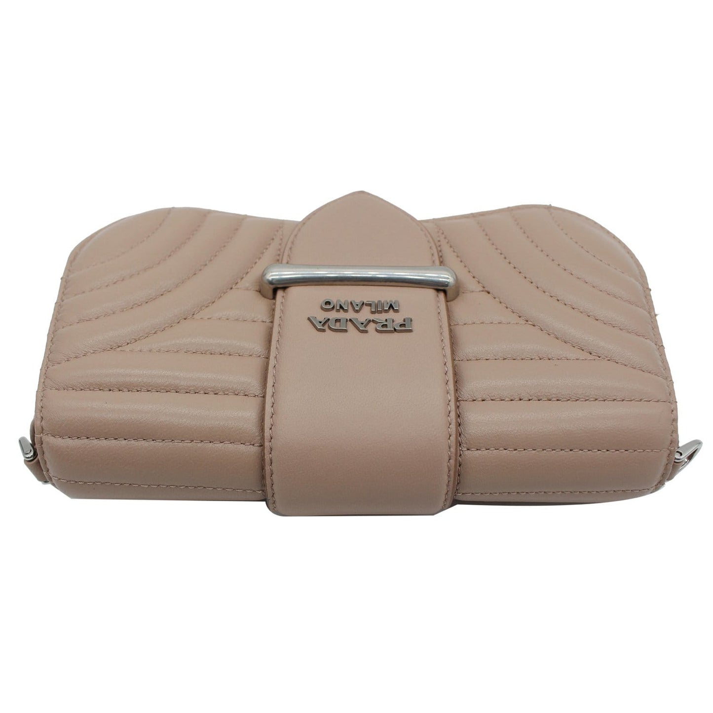 PRADA Mini Sidonie Nappa Diagramme Leather Chain Crossbody Bag Nude