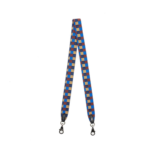 Hermes 85cm shoulder strap blue/ multicolour SHW stamp Z