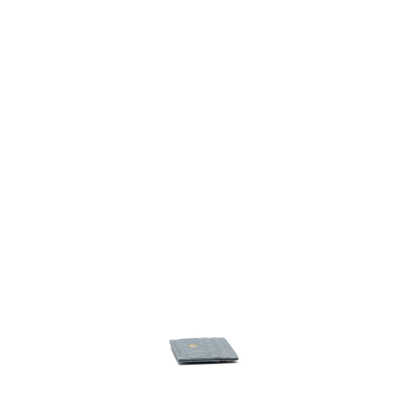 Dior Caro Five-Slot Card Holder Calfskin Grey