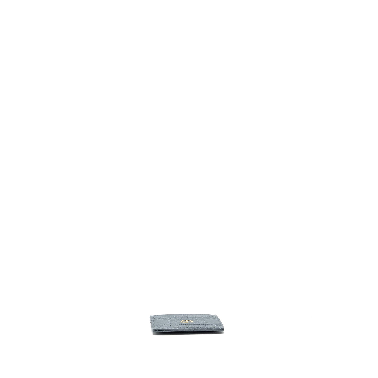 Dior Caro Five-Slot Card Holder Calfskin Grey